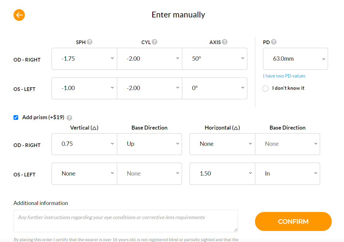 prism values glasses