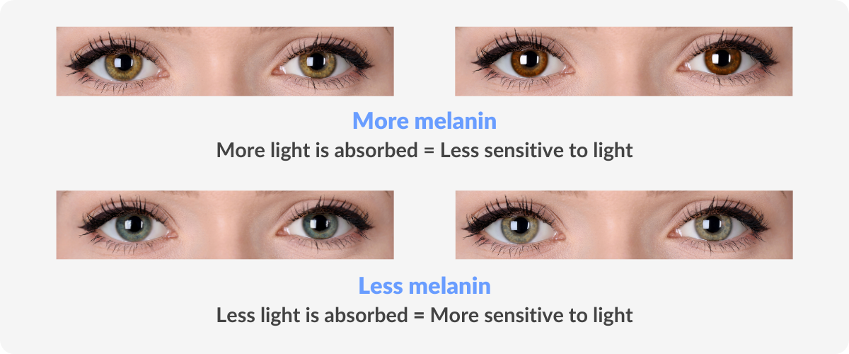 melanin in the eye