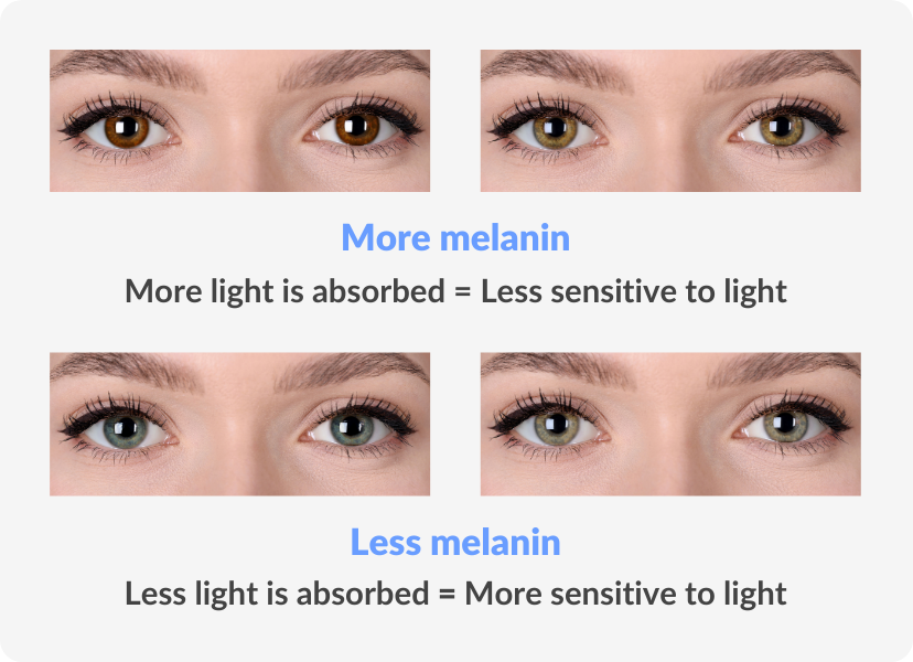 melanin in the eye