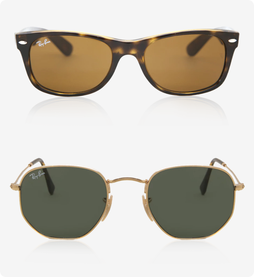 Ray-Ban classic green and brown lenses