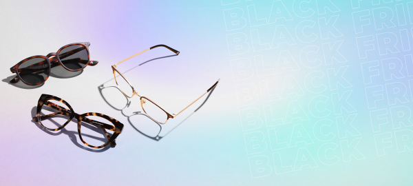 glasses and sunglasses with colored background