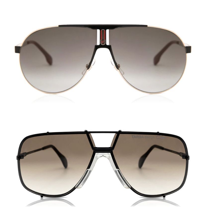 two pairs of oversized pilot frames