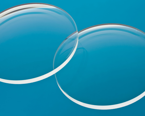 two lenses on a blue background