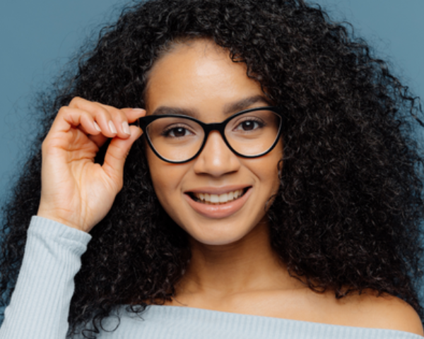 woman wearing glasses