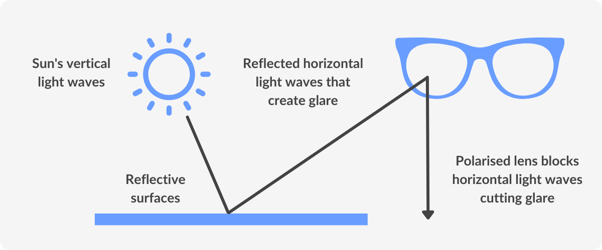infographic depicting how polarized glasses work