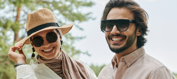 woman and man wearing sunglasses